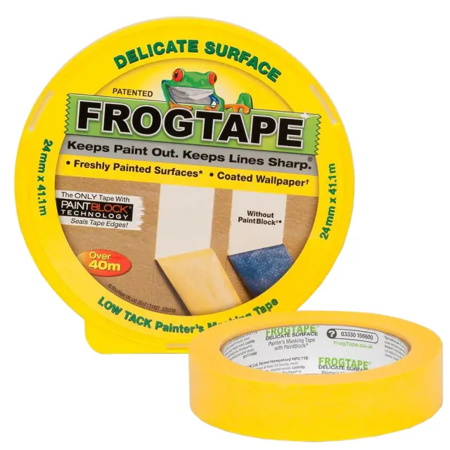 Χαρτοταινία Mε PaintBlock Κίτρινη 41x24mm FROGTAPE DELICATE SURFACE PAINTING