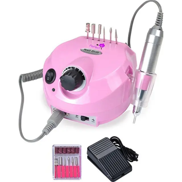 DM-202 Τροχός Νυχιών Ρεύματος 20000rpm με Πεντάλ σε Ροζ Χρώμα 30W 2