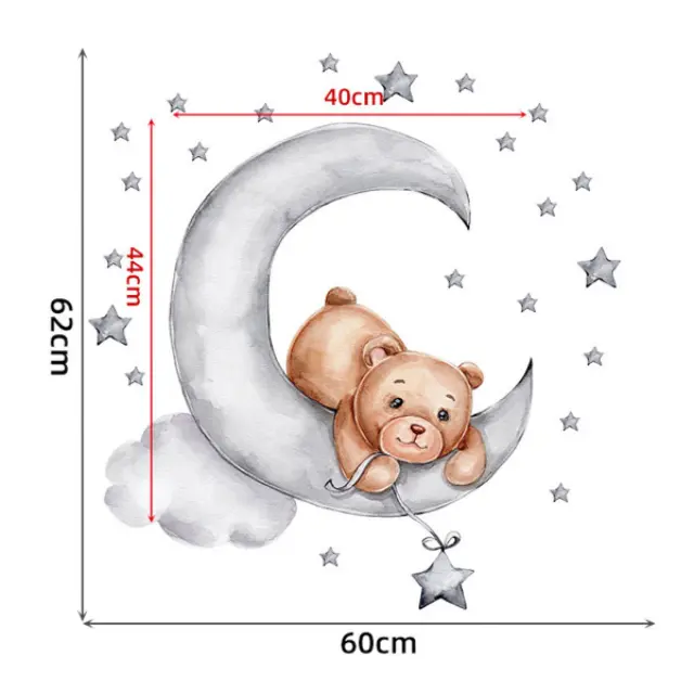Αυτοκόλλητα Παιδικού Δωματίου Teddy Bear Moon SIP-WS63037 2