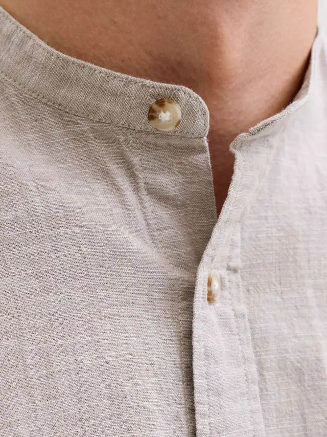 JJESUMMER LINEN BLEND BAND SHIRT L/S SN String 2
