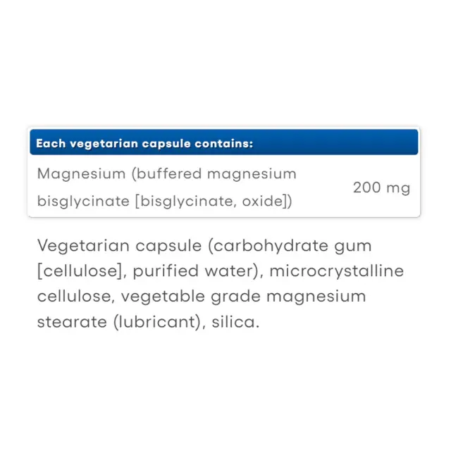 Natural Factors Magnesium Bisglycinate Pure 200 mg 250 Capsules 2