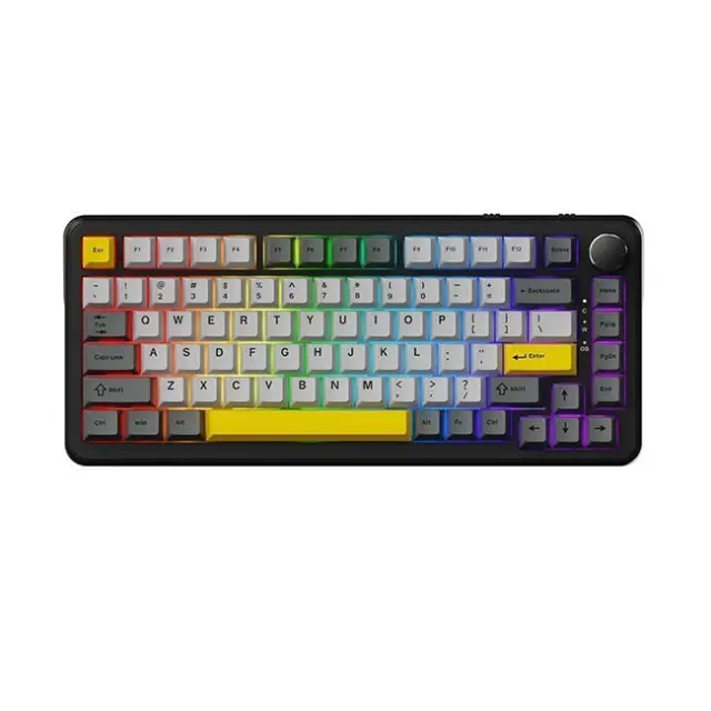 Ajazz Gaming Keyboard AK820 MAX RGB Magnetic Switches Black / Gray / Yellow (AK820MAX-WM-BGY)