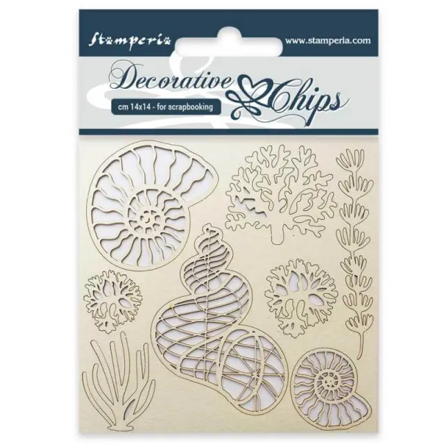 Διακοσμητικά Chipboard Stamperia - Shells 14x14cm - 1τεμ