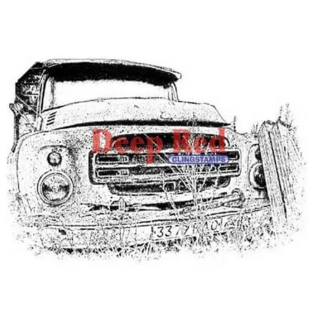 Deep Red Cling Stamp - Rusty Truck - 7,60x5,10cm