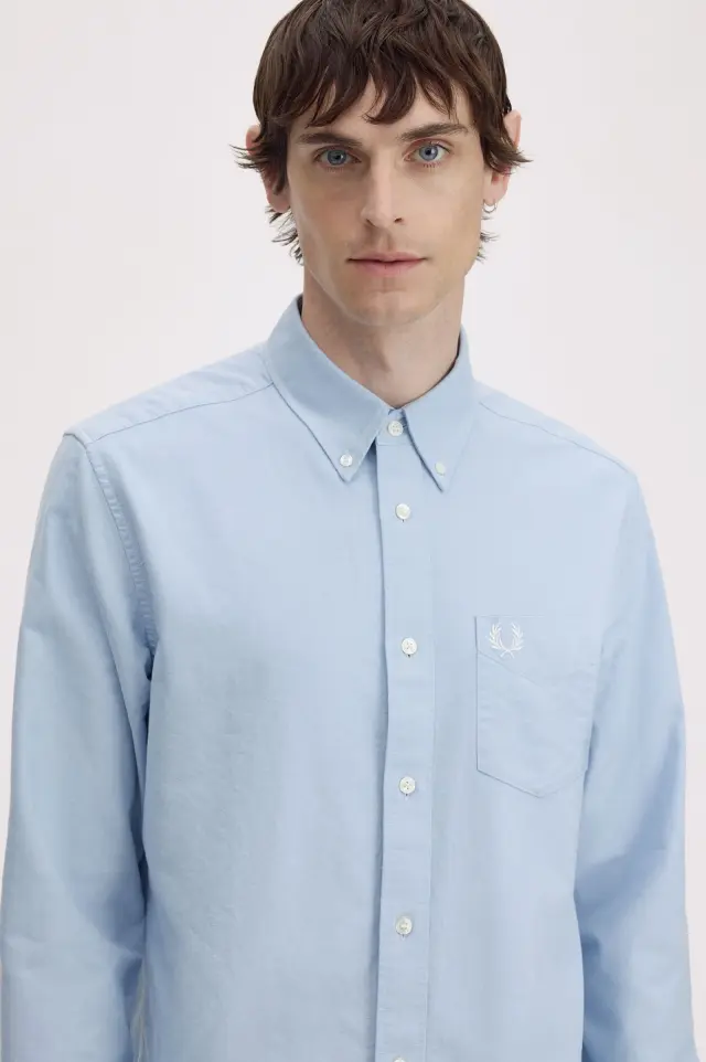 Fred Perry Oxford Shirt Light Smoke Light Smoke 2