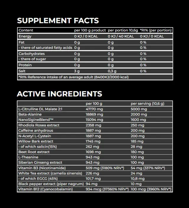 Nanosupps Hype Beast Preworkout Booster Sweet Mango, 320 g 2