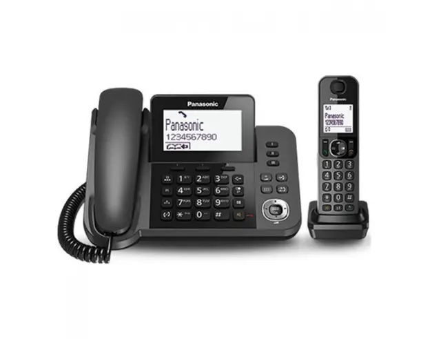 Σταθερό Ψηφιακό Τηλέφωνο Panasonic KX-TGF310EXM Μαύρο + Ασύρματο Ψηφιακό Τηλέφωνο με Υποδοχή Hands-Free στο Ασύρματο 2