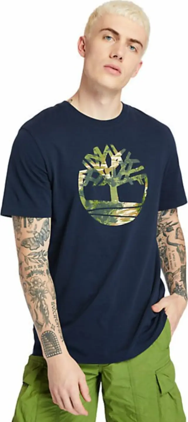 TIMBERLAND SS TREE CAMO ΜΠΛΟΥΖΑ ΑΝΔΡΙΚΗ - 433 DARK NAVY 3
