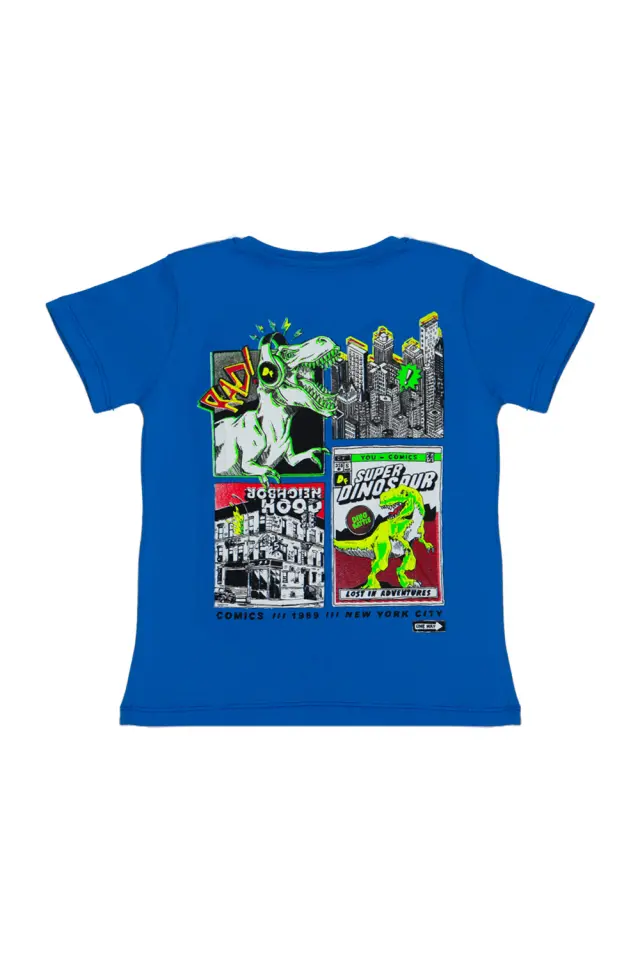 T-Shirt Kid Dino Battle Καφέ 2