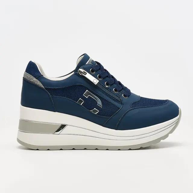Donna Serena Sneakers Γυναικείο Δέρμα/ύφασμα Flyknit Μπλέ DSE/5111 BLU - 40