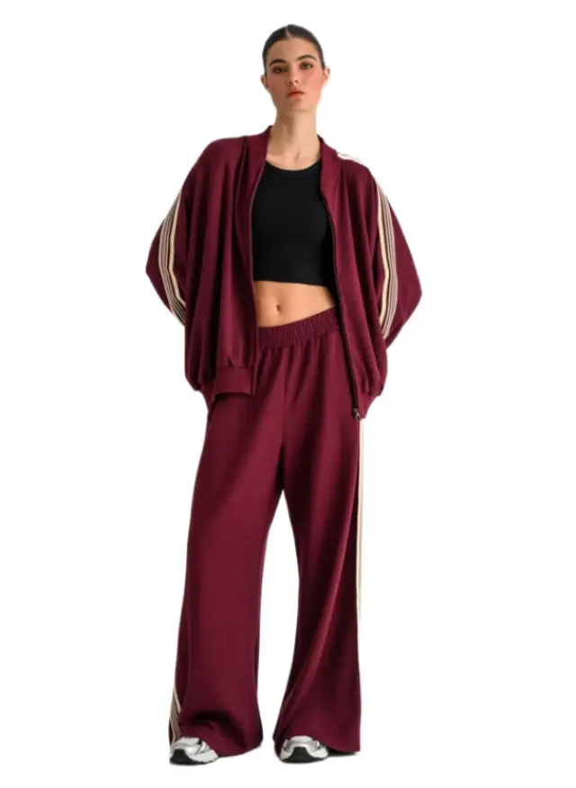 Bodytalk γυναικεία φούτερ φόρμα wide leg με ρίγες 1262-906200-2