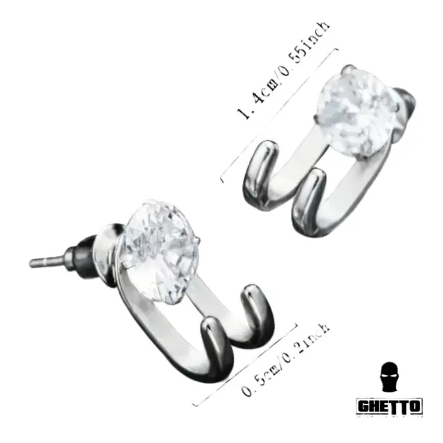 Ghetto Diamond Hook Earrings 2