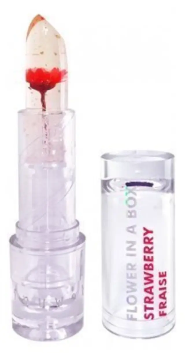 Inuwet Flower in a Box Lip Balm Strawberry Βάλσαμο Χειλιών που Αλλάζει Χρώμα με Αληθινό Λουλούδι 3g