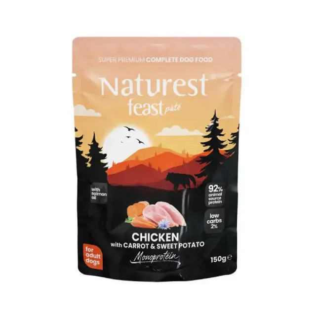 Naturest Υγρή Τροφή Σκύλου feast Adult Pure Chicken & Carrot 150gr