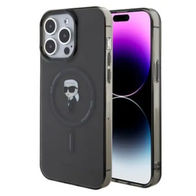 Karl Lagerfeld IML Ikonik MagSafe Case for iPhone 15 Pro Max Black