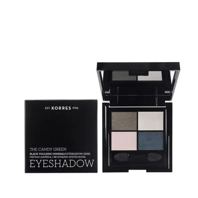ΚΟΡΡΕΣ Black Volcanic Minerals Eyeshadow Quad The Candy Green