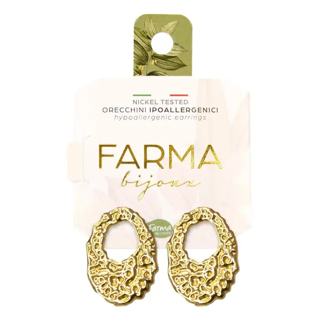 Farma Bijoux Υποαλλεργικά Σκουλαρίκια Επιχρυσωμένα Οβάλ Με Άνοιγμα 20,0mm (BEOLG06)
