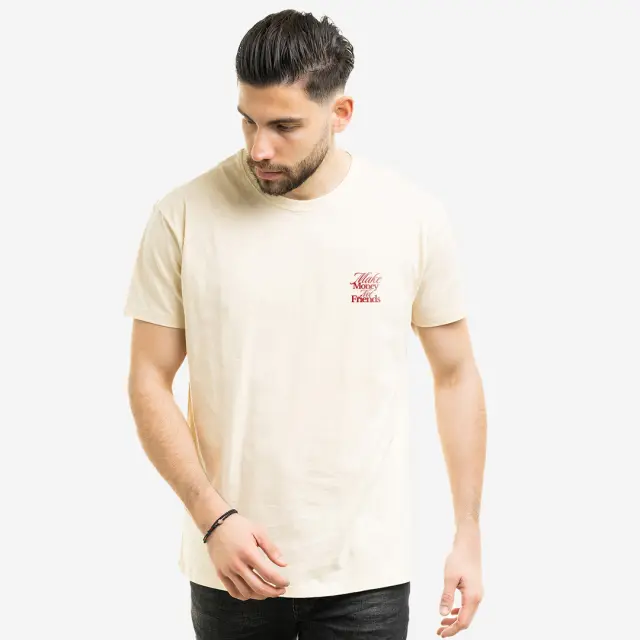 T-shirt Noshame® Off-white με τύπωμα Make Money not Friends - 122586 - XXL 3