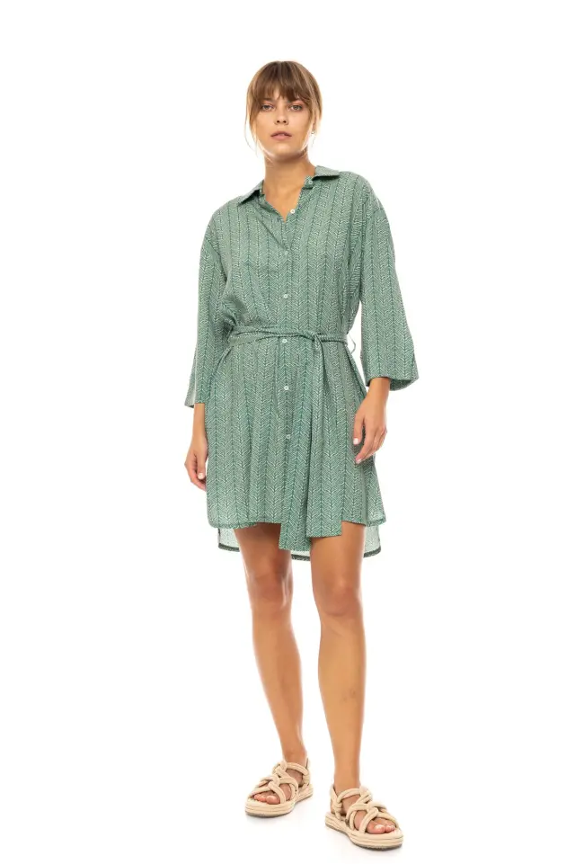 Beachwear B588 Jungle Green Pink Label 2