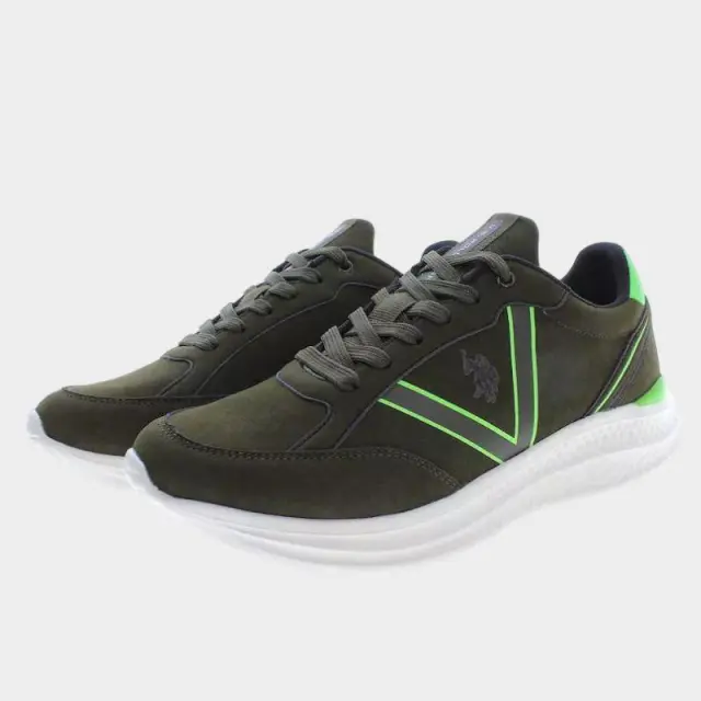 U.S. Polo Assn. - Ανδρικά Sneakers KALEB001MBYM1-MIL Μαύρο/Πράσινο - 45 3