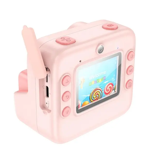 Φωτογραφική Μηχανή 48MP Hoco DV200 Compact με Οθόνη 2" Ροζ 2