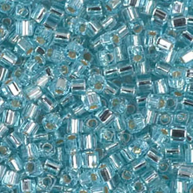 Χάντρα Miyuki Cube 4mm - 018 - Silver Lined Aqua ~25gr
