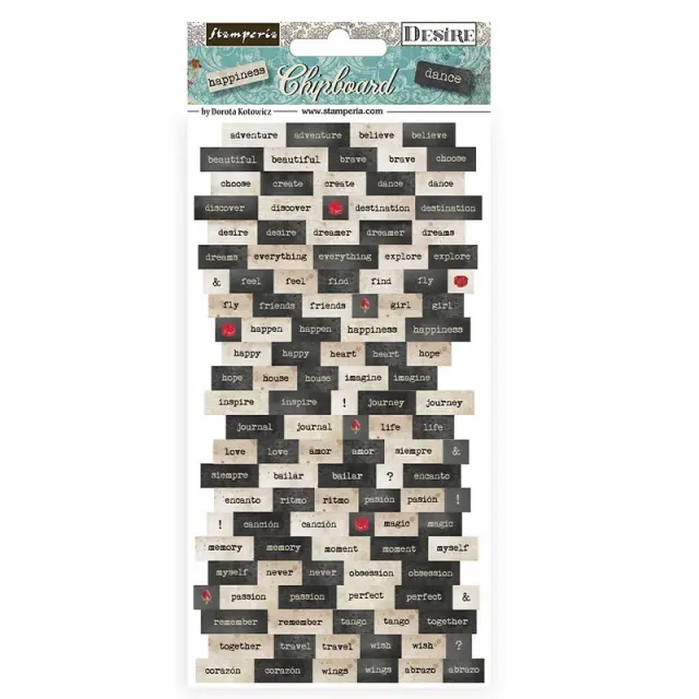 Die Cuts Chipboard Stamperia 15x30cm, Desire
