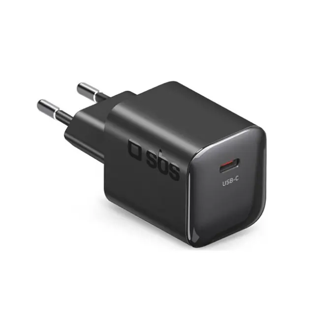 SBS Φορτιστής 30W 1x-USB-C Black (TETRGAN1C30WK)