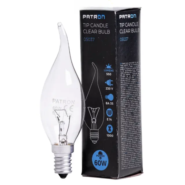Incandescent Bulb E14 60W BA35 230V CL