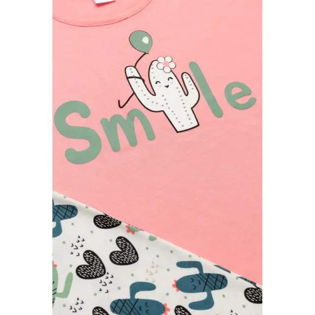 Πυτζάμα Παιδική Καλοκαιρινή Minerva Lovely Smile Ροζ No8 61969-652 3