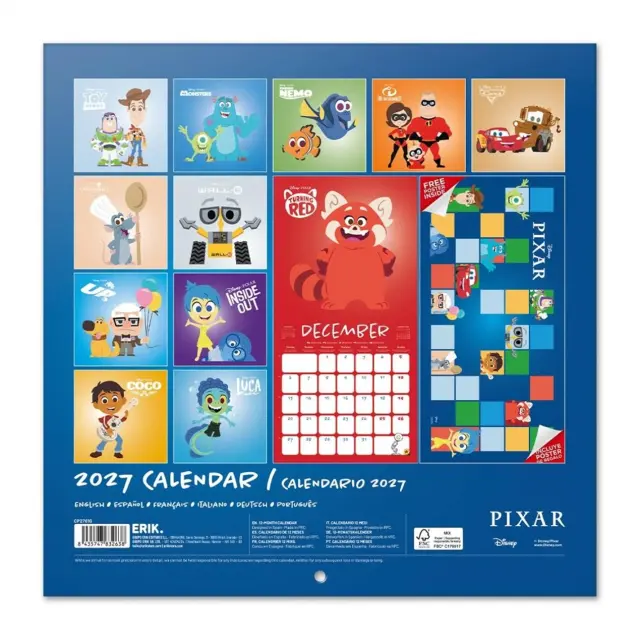 HMEΡΟΛΟΓΙΟ ΤΟΙΧΟΥ DISNEY PIXAR 2027 30X30 CALENDAR CP27010 2