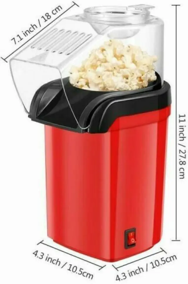 Hoomei HM-5312R Μηχανή Ποπ-Κορν Ζεστού Αέρα 1200W 2