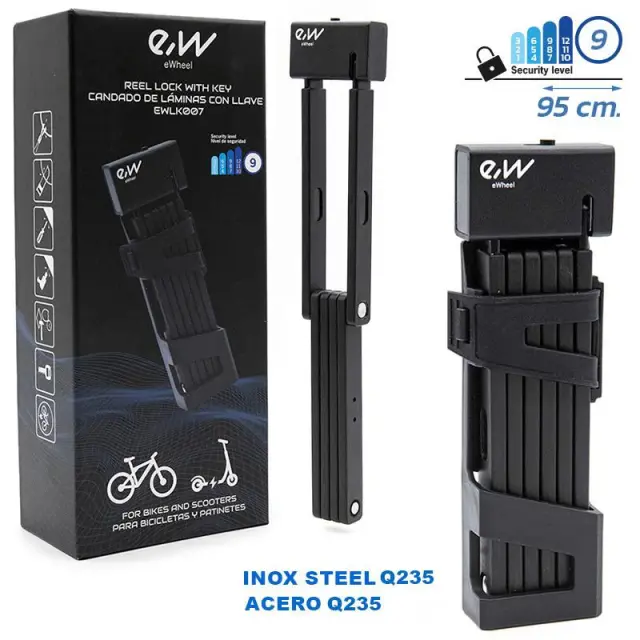 eWHEEL ΑΝΑΔΙΠΛΟΥΜΕΝΗ ΚΛΕΙΔΑΡΙΑ ΠΑ ΗΛΕΚΤΡΙΚΑ ΠΑΤΙΝΙΑ/ΠΟΔΗΛΑΤΑ ΜΑΥΡΗ 95cm ACA-006