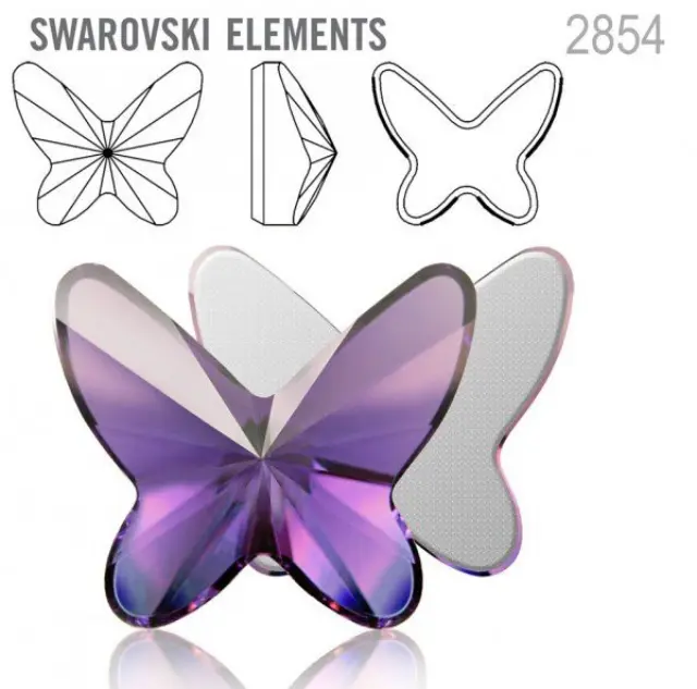 Swarovski 2854 Butterfly Light Amethyst 12x10mm - 2τεμ