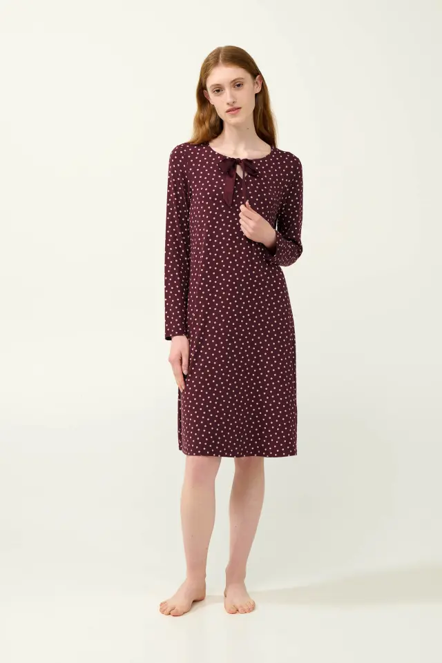 Γυναικείο Χειμερινό Νυχτικό Micromodal Vamp 23034 RED WINDSOR
