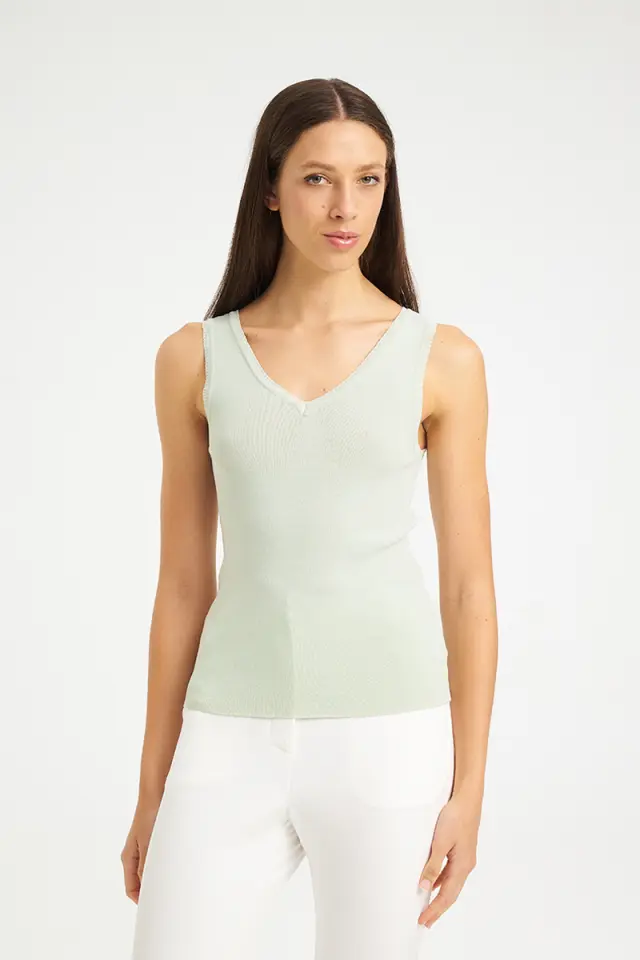 Πλεκτό Τοπ με V Ντεκολτέ DOMNA KNIT TOP - S 2