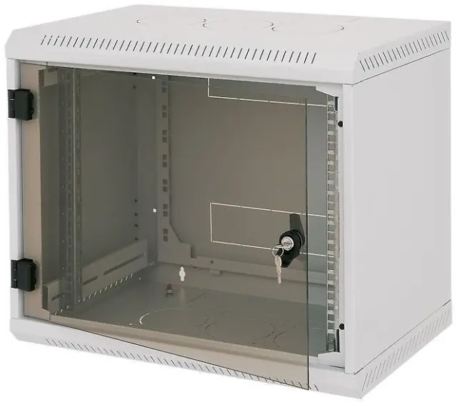 Triton 19" single-section rack 6U/500mm glass door, grey