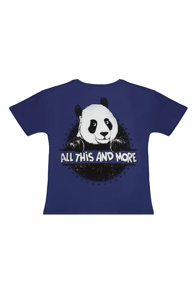 T-Shirt Kid Keep Calm Panda Μωβ 2