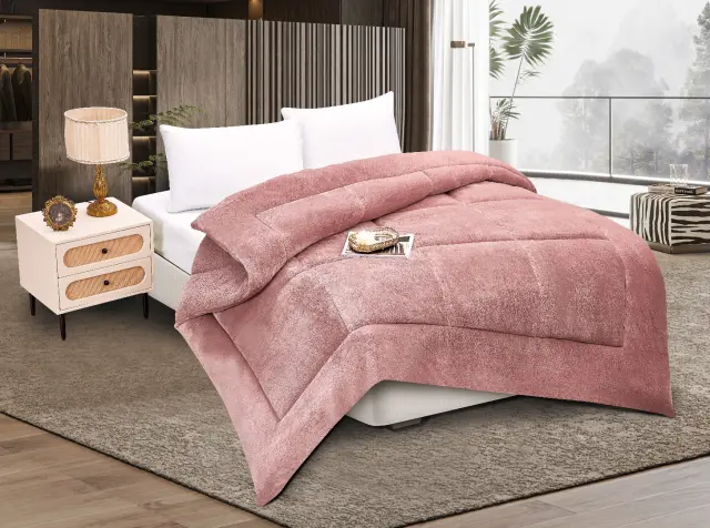 Κουβερτοπάπλωμα solid (220cm x 240cm) old rose - -