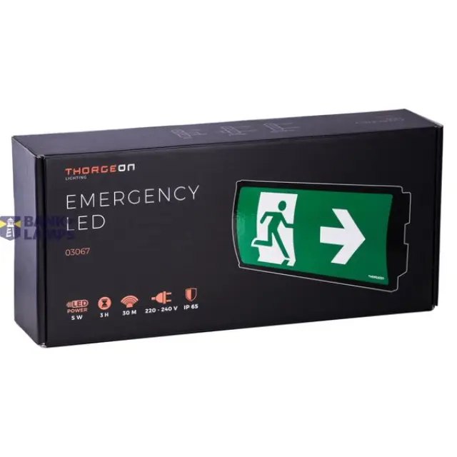 Emergency LED 3H 5W 6000K 50Lm 30m IP65 IK08 black