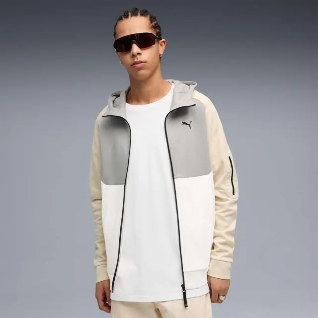 Puma Men's Pumatech Full-Zip Hoodie Άσπρο - Γκρι 688045-87 (Puma) 3