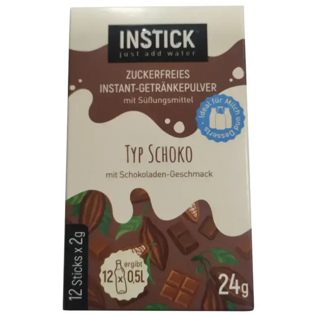 Instick Ρόφημα σε Σκόνη με Γεύση Σοκολάτα 12 Sticks x 2.5g