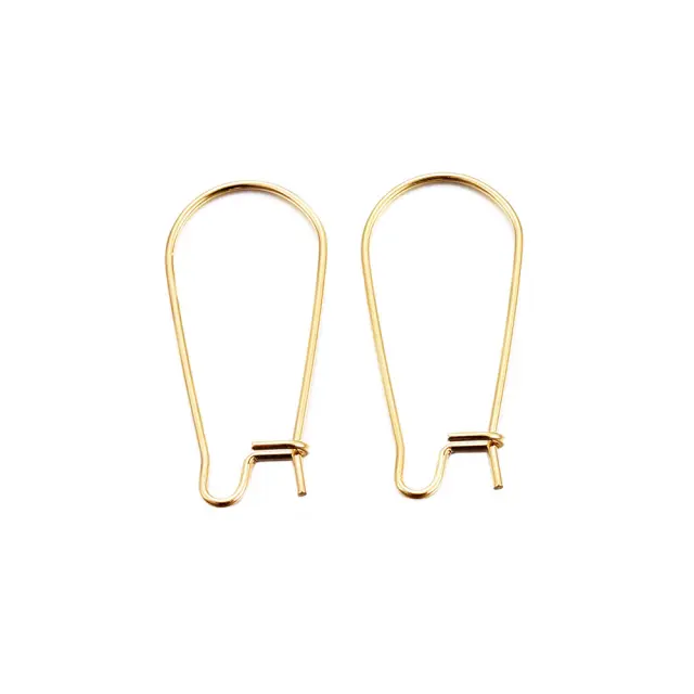Σκουλαρίκι Kidney 20x11x0.7mm Ανοξείδωτο Ατσάλι 304 Golden - 10τεμ
