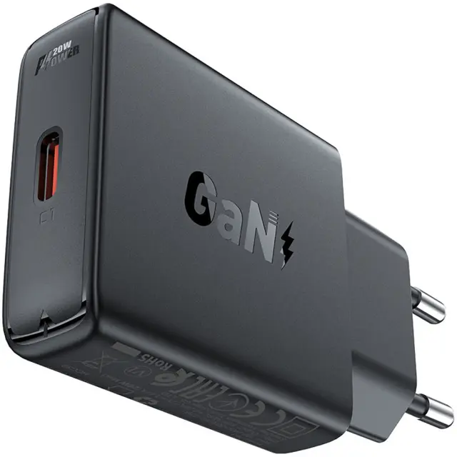 Φορτιστής Ταξιδίου Acefast A65 Ultra Thin Fast Charging 1xUSB-C PD20W QC3.0 GaN Μαύρος 3