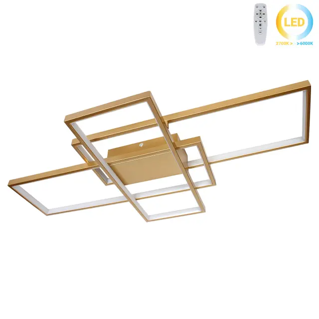 Φωτιστικό οροφής LED 82W 87x49x8 εκ. χρυσό με controller - GLOBOBOX