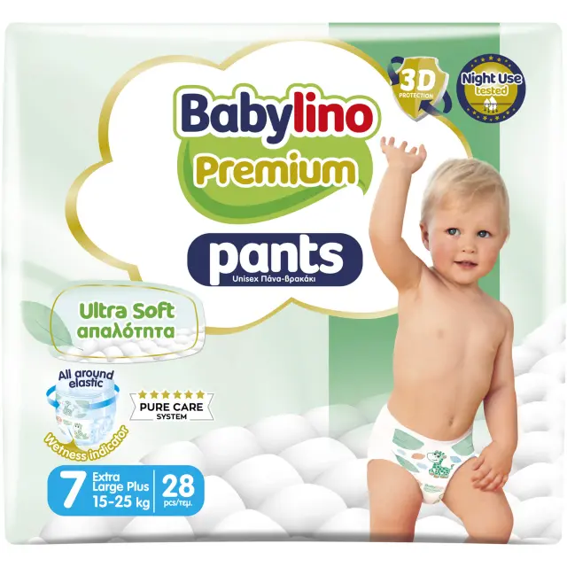 Babylino Pants Maxi Premium Soft No7 Xlarge Plus 15-25kg Jumbo Pack 28 τμχ