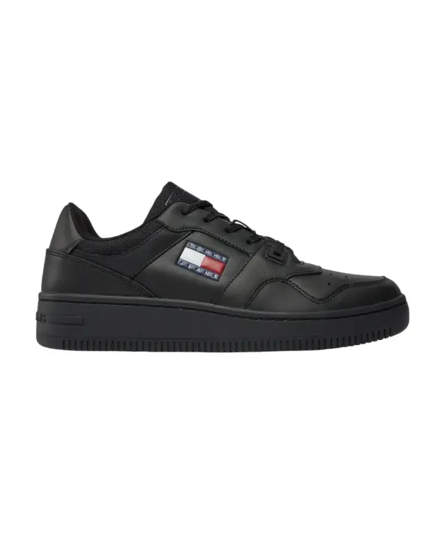 Tommy Hilfiger - Ανδρικά Δερμάτινα Sneakers Tjm Retro Basket Ess EM0EM01395-BDS Μαύρο