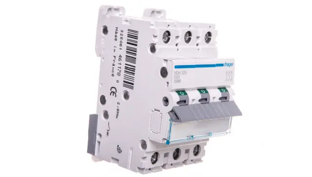 Miniature Circuit Breaker 3P, 10 kA/15 kA D-25 A, 3M