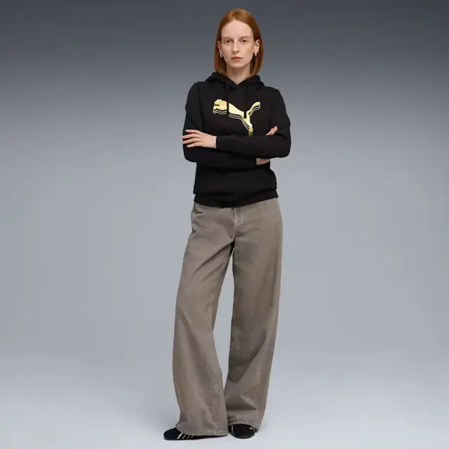 Puma Essentials Metallic Fleece Hoodie (684996-51) - Μαύρο-Χρυσό 3