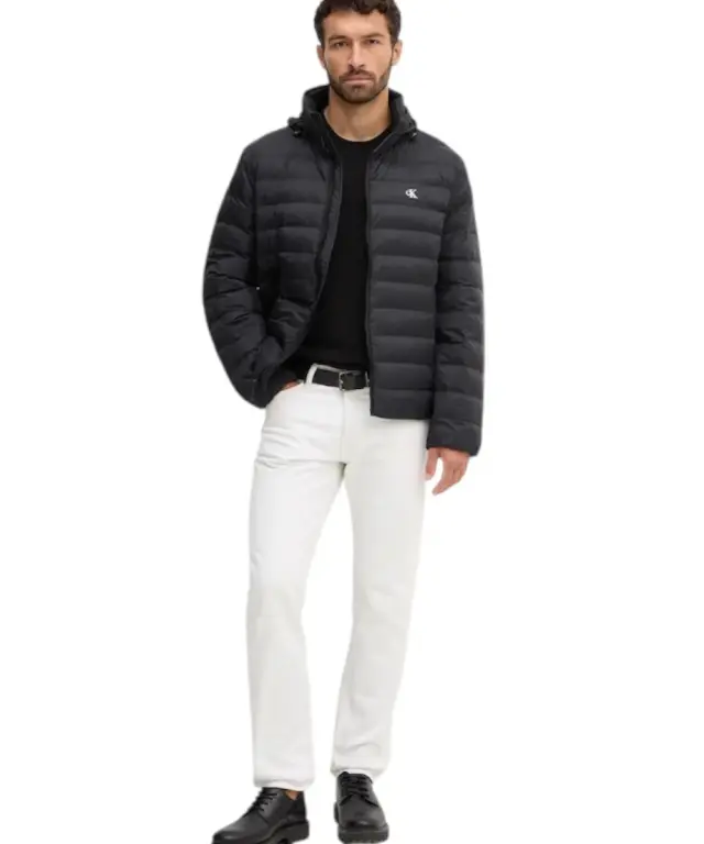 Calvin Klein - Ανδρικό Χειμωνιάτικο Μπουφάν Ls Nyln Md Wt Hdd F LV04RC511G-UB1 Μαύρο 3